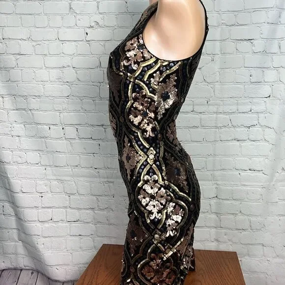 Alexia Admor Sleeveless Metallic colors Sequin Dress XS - Picture 3 of 6